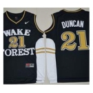 Wake Forest Demon Deacons #21 Tim Duncan Black Basketball Stitched NCAA Jersey