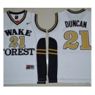 Wake Forest Demon Deacons #21 Tim Duncan White Basketball Stitched NCAA Jersey