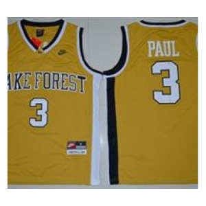 Wake Forest Demon Deacons #3 Chris Paul Gold Basketball Stitched NCAA Jersey