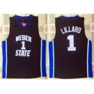 Weber State Wildcats #1 Damian Lillard Black College Basketball Jersey