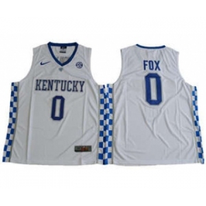 Wildcats #0 De'Aaron Fox White Basketball Elite Stitched NCAA Jersey