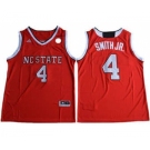 Wolfpack #4 Dennis Smith Jr. Red Basketball Stitched NCAA Jersey