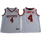 Wolfpack #4 Dennis Smith Jr. White Basketball Stitched NCAA Jersey