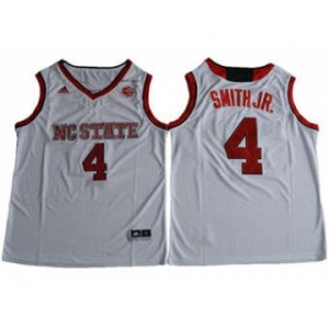 Wolfpack #4 Dennis Smith Jr. White Basketball Stitched NCAA Jersey