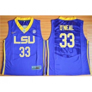 Youth LSU Tigers #33 Shaquille O'Neal Purple Basketball Stitched NCAA Jersey