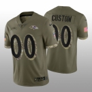 Men Baltimore Ravens ACTIVE PLAYER Custom Olive 2022 Salute To Service Limited Stitched Jersey