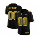 Men's Baltimore Ravens Custom Black Golden Sequin Vapor Limited Football Jersey