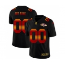 Men's Baltimore Ravens Custom Black Red Orange Stripe Vapor Limited Football Jersey