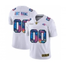 Men's Baltimore Ravens Custom White Multi-Color 2020 Football Crucial Catch Limited Football Jersey