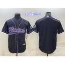 Men's Baltimore Ravens Customized Black With Patch Cool Base Stitched Baseball Jersey
