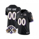 Men's Nike Baltimore Ravens Active Player Custom Black 2023 F.U.S.E Throwback Vapor Limited Stitched Jersey