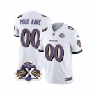 Men's Nike Baltimore Ravens Active Player Custom White 2023 F.U.S.E Throwback Vapor Limited Stitched Jersey