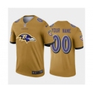 Men's Ravens Custom Gold Football Team Big Logo Fashion Vapor Limited Jersey