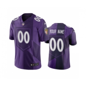 Men's Ravens Customized Vapor Limited City Edition Purple Jersey