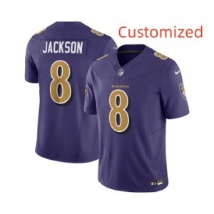 Women Baltimore Ravens Active Player Custom Purple 2023 F.U.S.E. Vapor Limited Football Stitched Jersey -