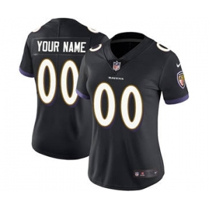 Women's Baltimore Ravens Black Alternate Customized Jersey
