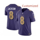 Youth Baltimore Ravens Active Player Custom Purple 2023 F.U.S.E. Vapor Limited Football Stitched Jersey