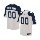 Men's Dallas Cowboys Customized White Throwback Alternate Limited Football Jersey