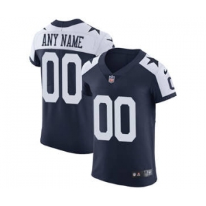 Men's Dallas Cowboys Customized White Throwback Alternate Custom Elite Football Jersey
