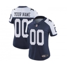 Women's Dallas Cowboys Navy Blue Alternate Throwback Customized Jersey