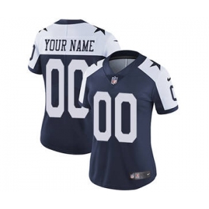 Women's Dallas Cowboys Navy Blue Alternate Throwback Customized Jersey