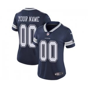 Women's Dallas Cowboys Navy Blue Home Customized Jersey