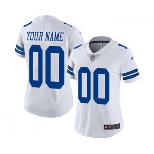 Women's Dallas Cowboys White Road Customized Jersey