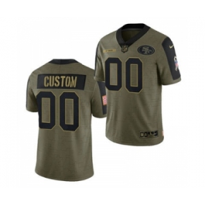 Men's San Francisco 49ers ACTIVE PLAYER Custom 2021 Olive Salute To Service Limited Stitched Football Jersey