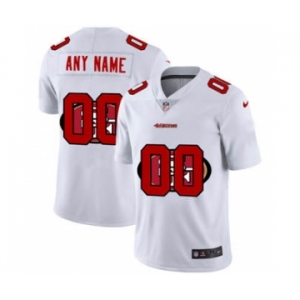 Men's San Francisco 49ers Custom White Team Logo Dual Overlap Limited Football Jersey