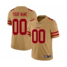 Men's San Francisco 49ers Customized Gold Stitched Football Limited Inverted Legend Jersey