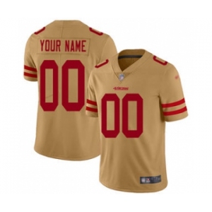 Men's San Francisco 49ers Customized Gold Stitched Football Limited Inverted Legend Jersey