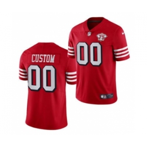 Men's San Francisco 49ers Customized Red 75th Anniversary Throwback Vapor Limited Football Stitched Jersey