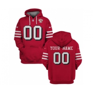 Men's San Francisco 49ers Active Custom 2021 Red 75th Anniversary Pullover Football Hoodie