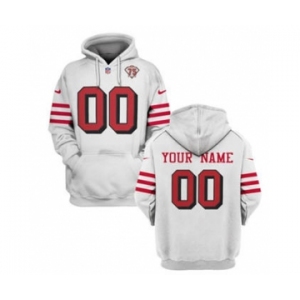 Men's San Francisco 49ers Active Custom 2021 White 75th Anniversary Pullover Football Hoodie