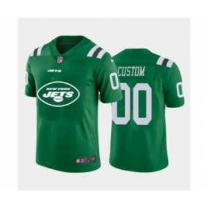 Men's Jets Custom Green Football Team Big Logo Fashion Vapor Limited Jersey