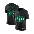 Men's New York Jets Custom Team Logo Dual Overlap Limited Football Jersey Black