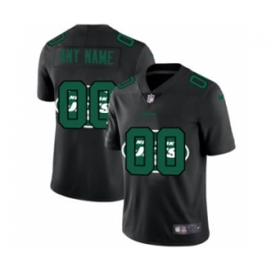 Men's New York Jets Custom Team Logo Dual Overlap Limited Football Jersey Black