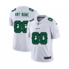 Men's New York Jets Custom White Team Logo Dual Overlap Limited Football Jersey