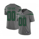 Men's New York Jets Customized Gray Stitched Football Limited Inverted Legend Jersey