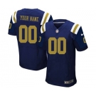 Men's New York Jets Customized Navy Blue Alternate Custom Elite Football Jersey