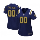 Women's New York Jets Customized Navy Blue Alternate Jersey