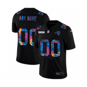 Men's Los Angeles Rams Custom Multi-Color Black 2020 Crucial Catch Vapor Untouchable Limited Football Jersey