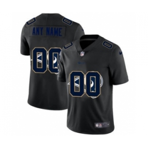 Men's Los Angeles Rams Custom Team Logo Dual Overlap Limited Football Jersey Black
