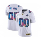 Men's Los Angeles Rams Custom White Multi-Color 2020 Football Crucial Catch Limited Football Jersey