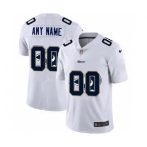Men's Los Angeles Rams Custom White Team Logo Dual Overlap Limited Football Jersey