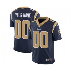 Men's Los Angeles Rams Customized Navy Blue Team Color Vapor Untouchable Custom Limited Football Jersey
