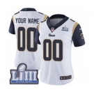 Women's Customized Los Angeles Rams Super Bowl LIII Bound Vapor Untouchable Limited White Football Road Jersey