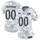 Women's Los Angeles Rams Active Player Custom 2024 F.U.S.E Arctic Camo Salute To Service Limited Stitched Football Jersey