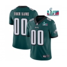 Men's Philadelphia Eagles ACTIVE PLAYER Custom Green Super Bowl LVII Patch Vapor Untouchable Limited Stitched Jersey