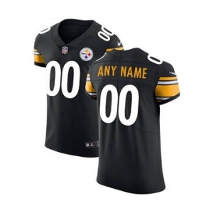 Men's Pittsburgh Steelers Customized Black Team Color Vapor Untouchable Custom Elite Football Jersey